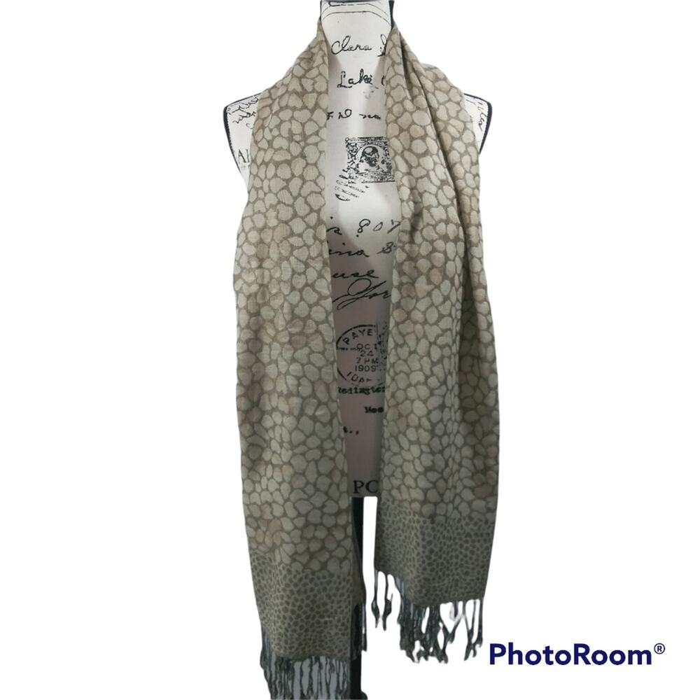Cheetah Print Scarf Wrap Fringe Hem